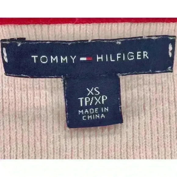 Tommy Hilfiger Pink Argyle Long Sleeve Sweater Size XS - Picture 3 of 5